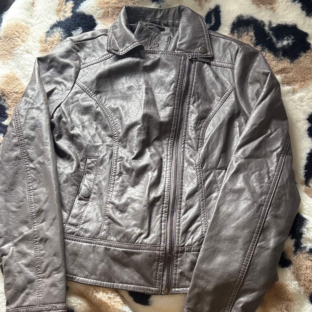 J2 Faux Leather Gray Moto Jacket
